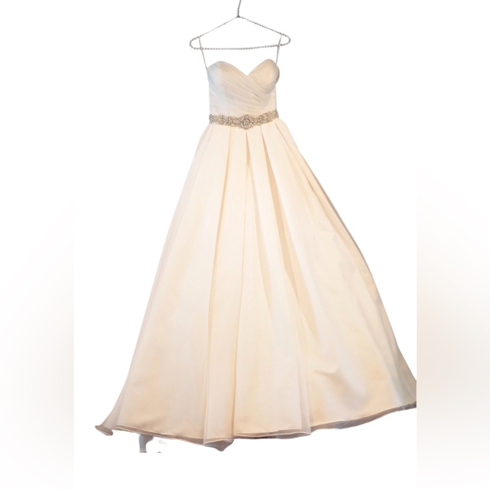 Katie B Ivory Dimond Belted Wedding Dress